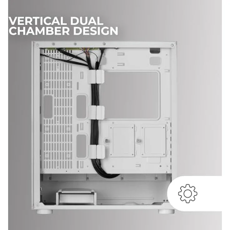 Mars Gaming MC-ULT, PC Tower Gehäuse in Weiß mit gehärtetem Glas, XXL-Kapazität für E-ATX, micro ATX, Mini-ITX, optimierte Kühlung und erweiterte Konnektivität – Bild 3