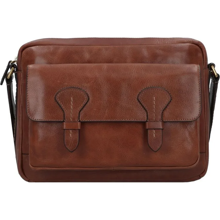 Fossil Aktentasche Greenville, Leder Umhängetasche im Messenger-Stil, verstellbarer Umhängeriemen, zahlreiche Fächer, Reißverschluss innen