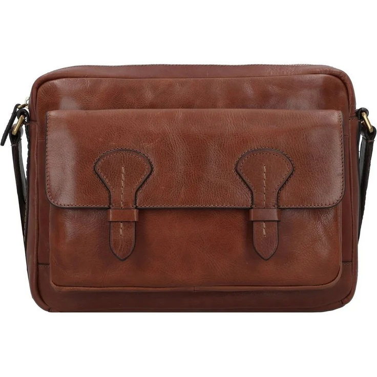 Fossil Aktentasche Greenville, Leder Umhängetasche im Messenger-Stil, verstellbarer Umhängeriemen, zahlreiche Fächer, Reißverschluss innen – Bild 1