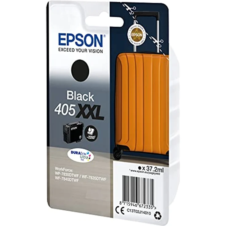 Epson 405XXL - 37.2 ml - Größe XXL - Schwarz - Original - Blister mit RF- / aktustischem Alarmsignal - Tintenpatrone - für WorkForce WF-7830DTWF, WF-7835DTWF, WF-7840DTWF – Bild 3