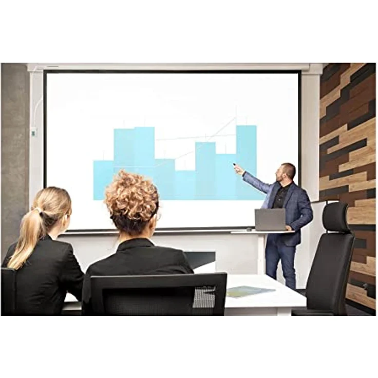 Fromm&Starck Motorleinwand 133" Heimkino Leinwand Beamer elektrisch Fernbedienung Pull-Up-Leinwand, mattweiß – Bild 3