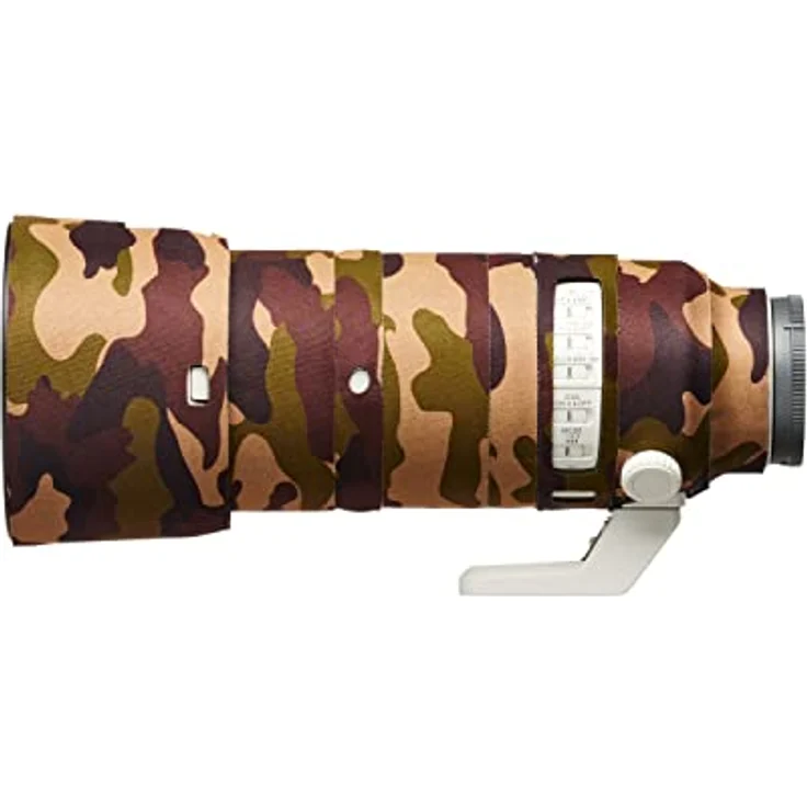 easyCover Lens Oak Objektivschutz für Sony FE 70-200mm F2.8 GM OSS II, braune Camouflage, Neopren- und Nylonmaterial, wasserfest, präzise Passform – Bild 1