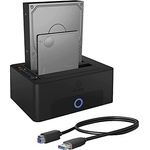 ICY BOX Dual HDD / Festplatten Docking Station USB 3.0 für SATA 2,5 Zoll & 3,5 Zoll, Festplatten Klonstation & Lesegerät, Adapter, Extern, Schwarz, IB-1232CL-U3
