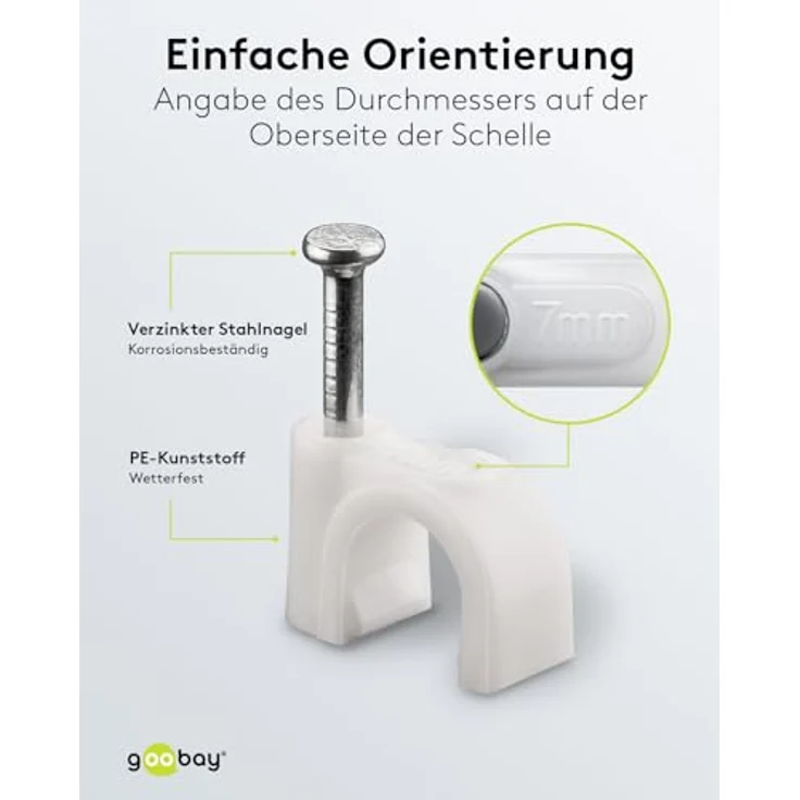 Fixpoint 17079 Kabelschelle 7,0 mm weiß (100 Stück) – Bild 4