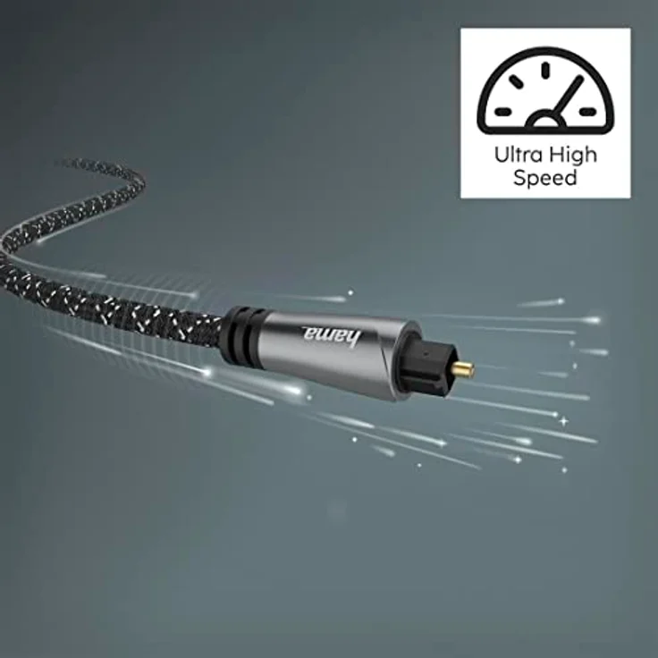 Hama Audio-Lichtleiter-Kabel, ODT-Stecker (Toslink), 1,5 m, Metall, Versandkostenfrei – Bild 3