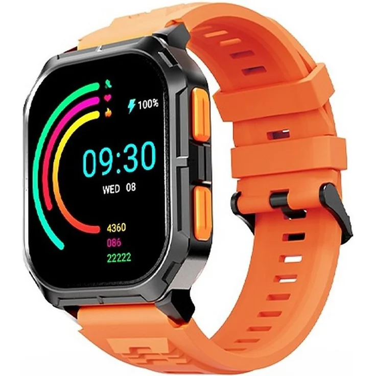 HiFuture FutureFit Ultra3, Fitnessuhr Sportuhr mit 100+ Sportmodi, Herzfrequenz- und SpO2-Messung, IP68, schwarz/orange, 5,1 cm Touchscreen