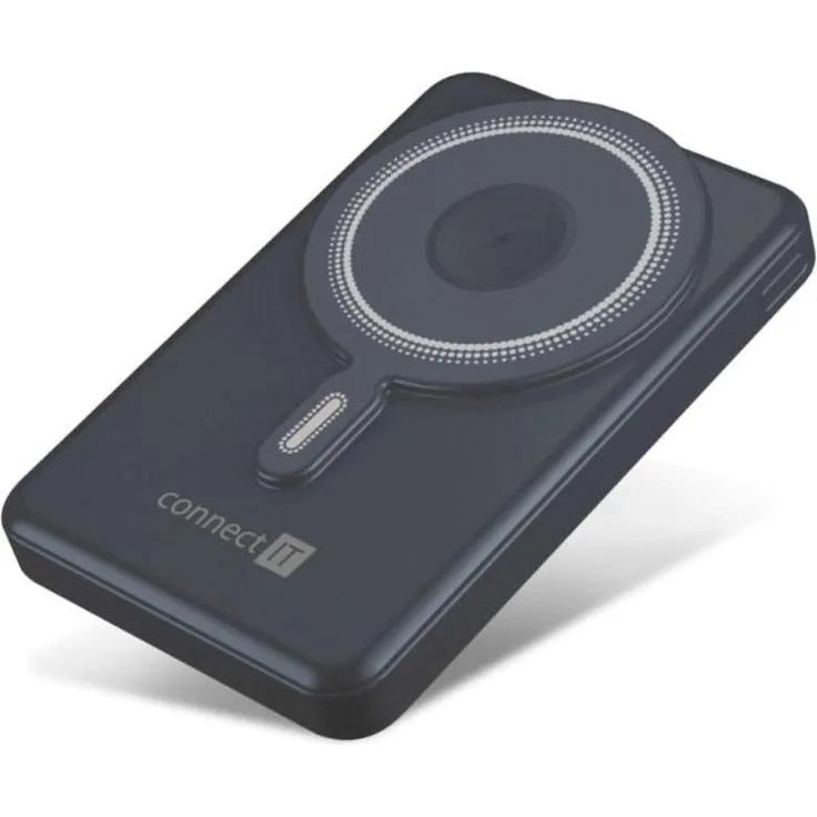 Connect IT Powerbank 10000 mAh, grau, mit MagSafe, 1x USB-C und 1x Lightning