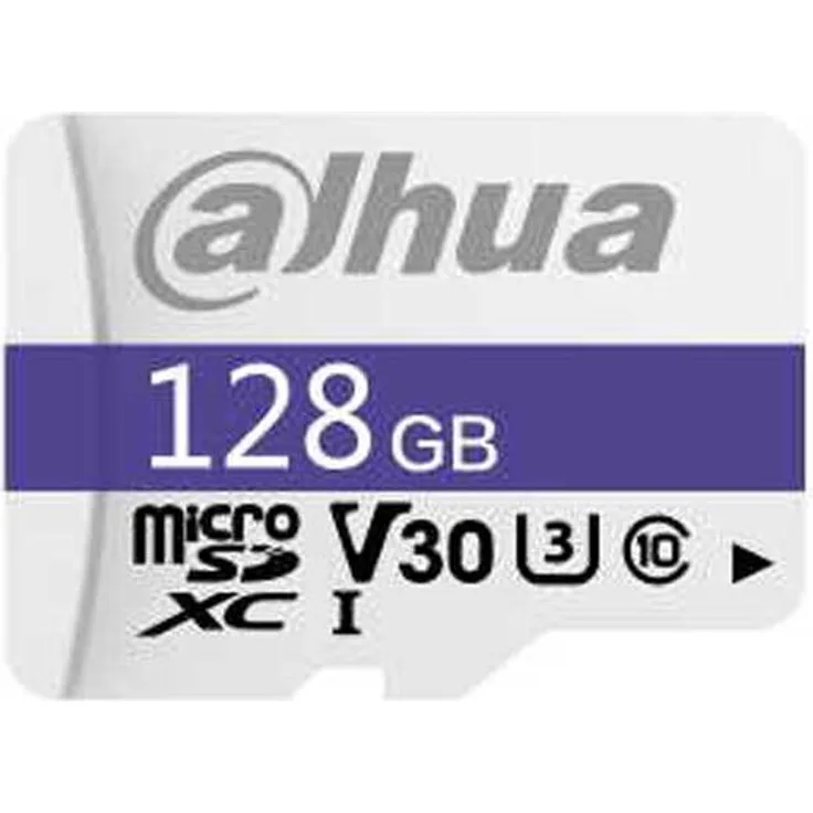 Dahua Micro SD DHI-TF-C100, 128 GB Speicherkarte, UHS-I, Klasse 10, Lesegeschwindigkeit 95 MB/s, grau/violett