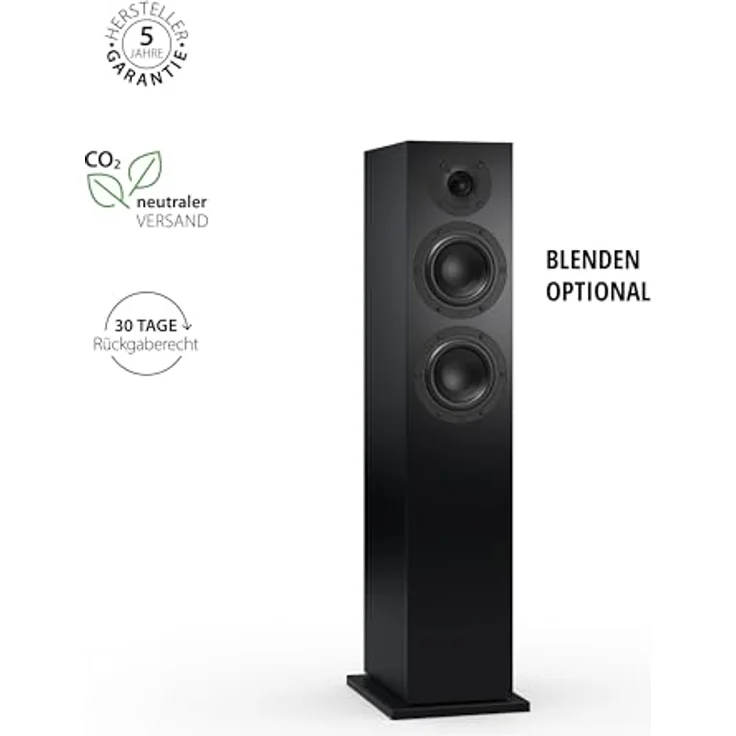 Nubert nuBoxx B-60 Schwarzer Standlautsprecher 2.5 Wege mit Hochtöner und zwei Tieftönern ideal für junges Wohnen und modernes Wohnzimmer bis 35 Hz (-3dB) – Bild 2