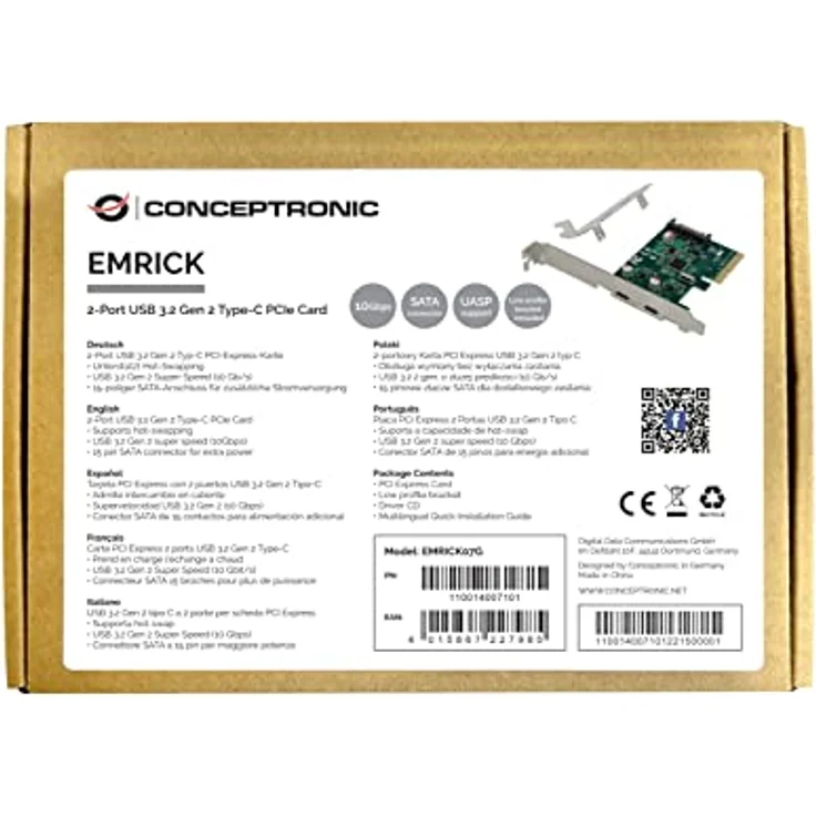 Conceptronic 2-Port USB 3.2 GEN 2 Type-C PCIE – Bild 2
