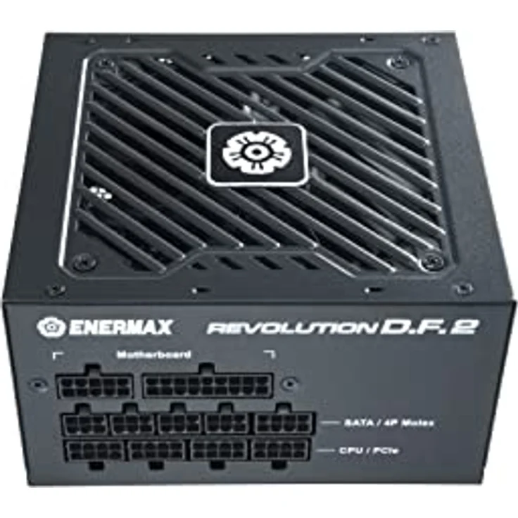 Enermax Revolution D.F. 2 ATX Compact Gaming&Streaming PC Netzteil 1050W 80Plus Gold (Semi-Modular, Flachbandkabel, Semi-Fanless), ERS1050EWT, schwarz – Bild 3