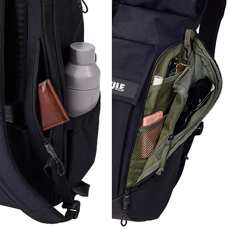 Thule Paramount Laptop-Rucksack 27L, schwarz, für Laptops bis 17 Zoll, wasserabweisend mit Rolltop-Verschluss und organisierten Fächern – Bild 12