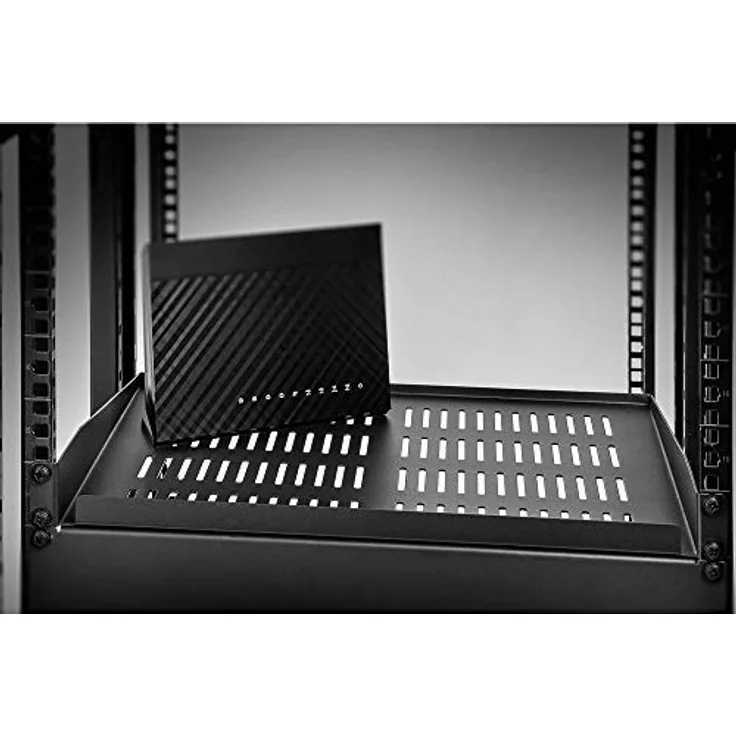 Renkforce RF-3432152 48,30cm (19) Netzwerkschrank-Geräteboden 1 HE Geeignet für Schranktiefe: ab 400 mm Schwarz (RF-3432152)