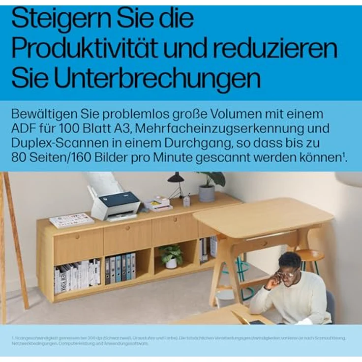 HP ScanJet Enterprise Flow 9000 s1, A3 Dokumentenscanner mit ADF, 1200 DPI, 80 ppm, USB 3.2 – Bild 8