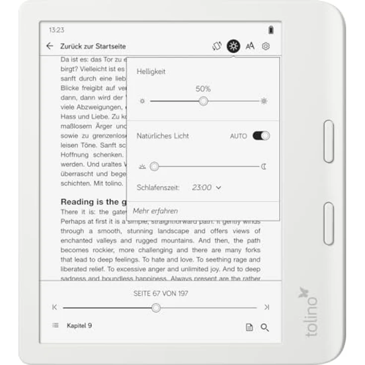 Tolino vision color, eReader mit 7-Zoll E Ink Kaleido 3 Display, 32 GB Speicher, ergonomische Form, wasserabweisend IPX8, weiß – Bild 6