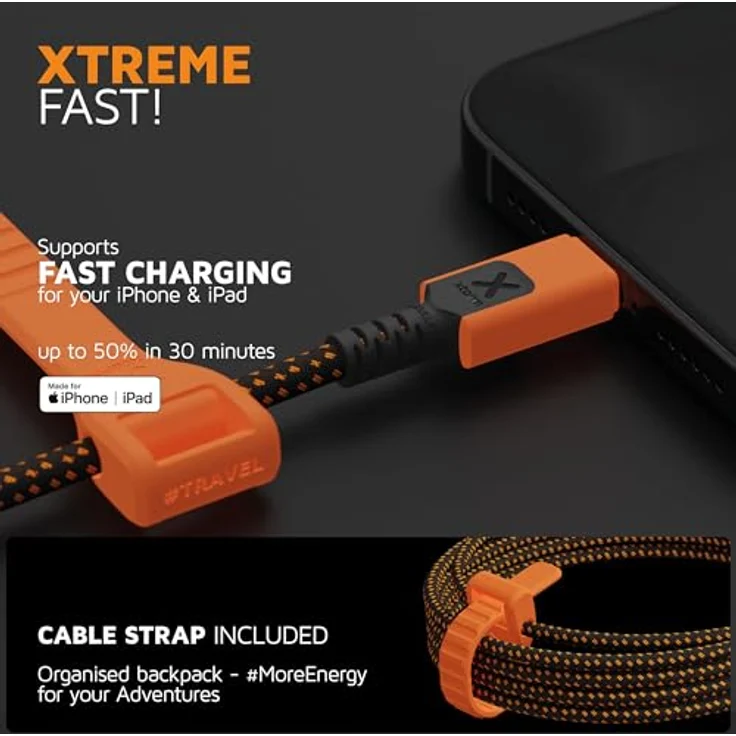 Xtorm Xtreme USB zu Lightning Kabel, 1,5 Meter, extrem flexibel und langlebig mit DuraCore-Technologie, ideal für Apple-Geräte – Bild 5