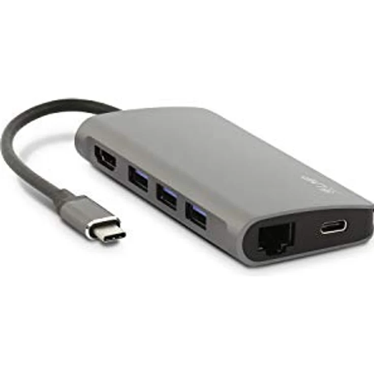 LMP USB-C-Mini-Dock, 8 Anschlüsse mit HDMI – 3 x USB 3.0 – Ethernet – SD-MicroSD – Ladung USB-C – Sterngrau – Bild 5