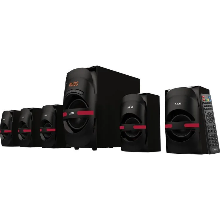 Akai HT014A-5086F, PC-Lautsprecher mit Subwoofer, 105 Watt RMS, Bluetooth, schwarz