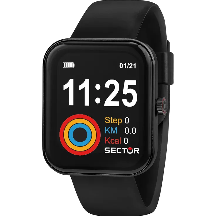 Sector S-03 Smartwatch (38.50 mm, Aluminium, One Size), Multifunktionale Sportuhr mit Herzfrequenzmesser