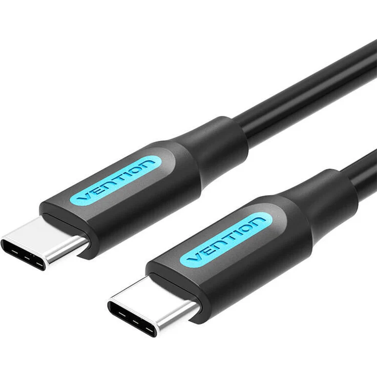 Vention Kabel USB-C 2.0 Schnell-Ladekabel PD60W, 2 Meter, Schwarz, 3A, 20V, 480 Mbit/s Übertragungsrate