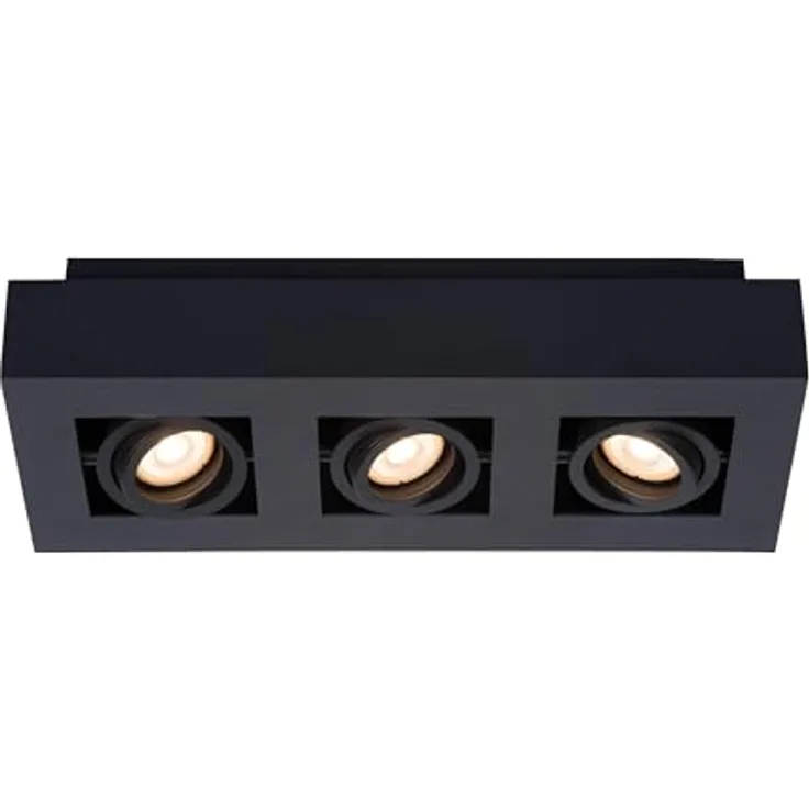 LUCIDE XIRAX Deckenstrahler LED Dim to warm GU10-3x5W 2200K/3000K Schwarz, Smarte Deckenbeleuchtung