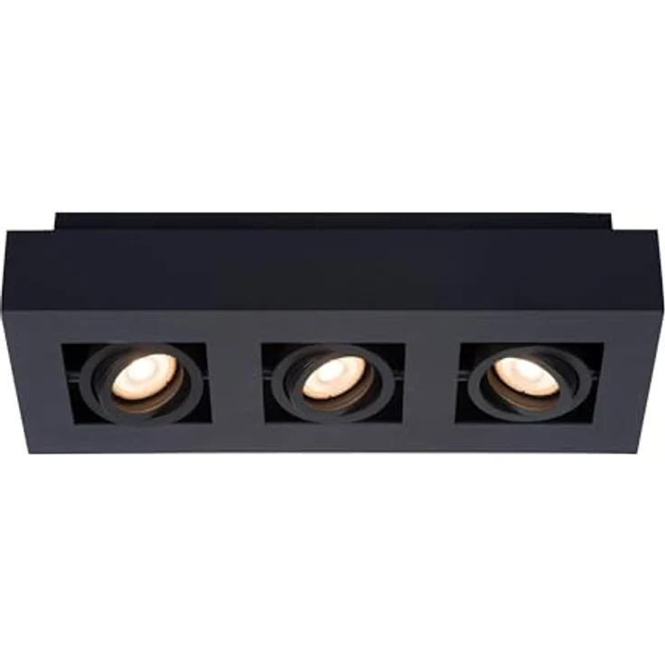 LUCIDE XIRAX Deckenstrahler LED Dim to warm GU10-3x5W 2200K/3000K Schwarz, Smarte Deckenbeleuchtung – Bild 1