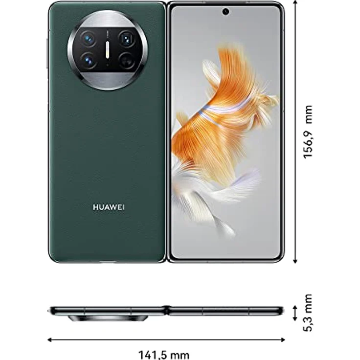 HUAWEI Mate X3, schlankes, leichtes, klappbares Quad-Curve Design, 12GB + 512GB, Robustes Kunlun Glass, Ultra Vision XMAGE-Kamera, dunkelgrün – Bild 2