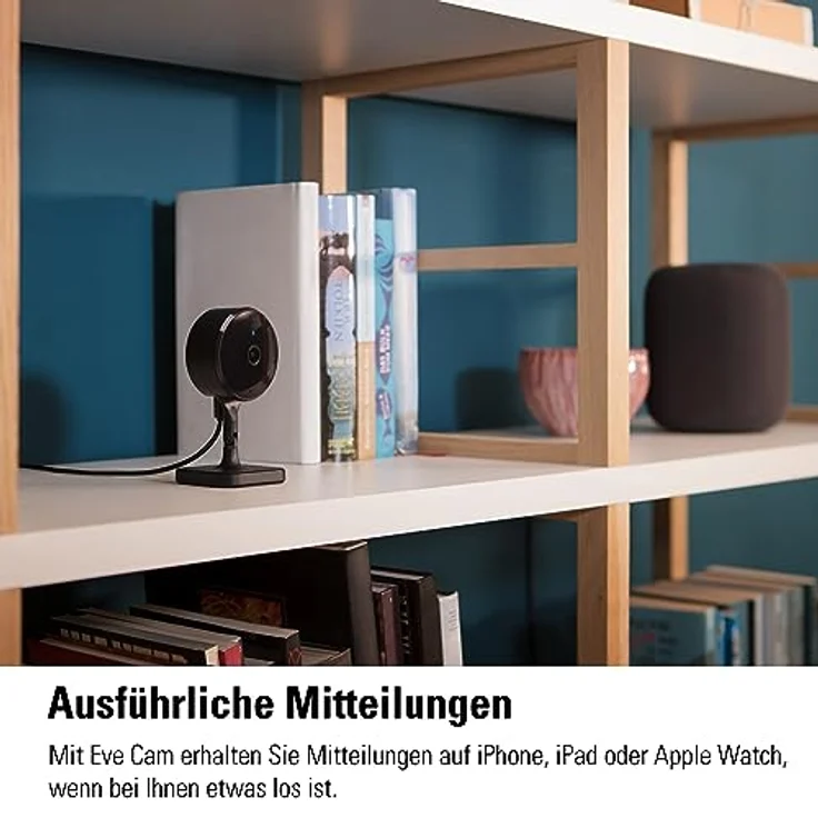 Eve Cam (2nd Gen)- Smarte Innenkamera, 1080p-Auflösung, WLAN, 100 Prozent Privatsphäre, HomeKit Secure Video, Mitteilung auf iPhone, Mikrofon und Speaker, Nachtsicht, Flexible Installation – Bild 5