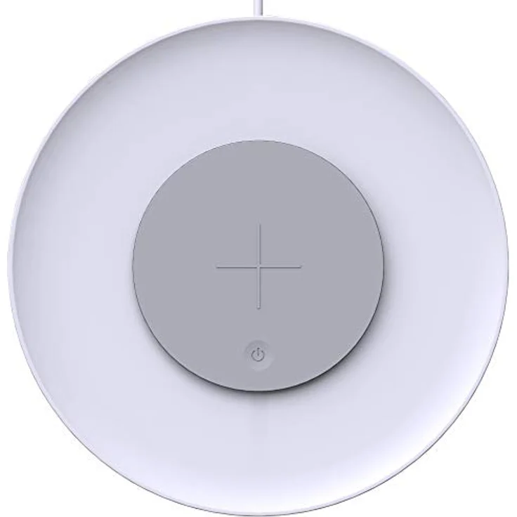 Kalb QI-Tischladegerät UFO, Drahtloses Laden, Dimmbare Ambientebeleuchtung, 183x183x23mm, Weiß - Qi-zertifiziert – Bild 4