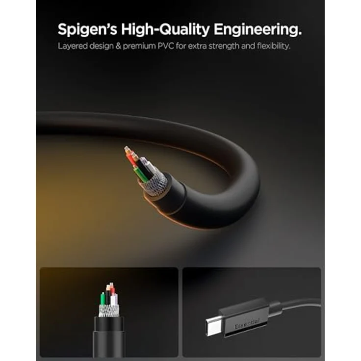 Spigen Essential USB C to USB C 60W Kabel, 1 m, schwarz – Bild 5