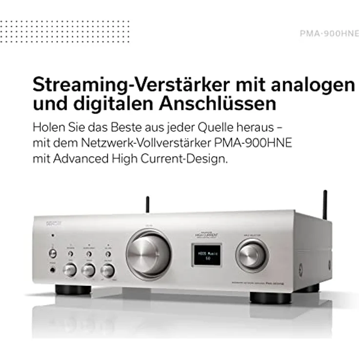 Denon PMA-900HNE HiFi Verstärker, Stereo Verstärker Mit HEOS Built-in, 2x85W, Eingebauter Phono-Vorverstärker, Hi-Res Zertifiziert, AirPlay 2, Bluetooth, Silber – Bild 2