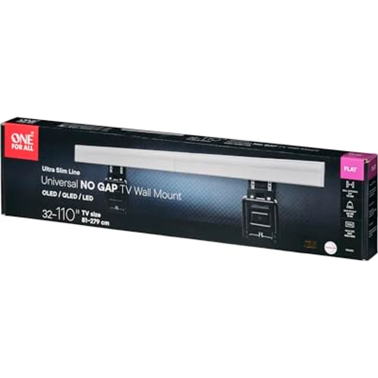 One for All 110" TV Wandhalterung Ultraslim No-Gap, Schwarz – Bild 8