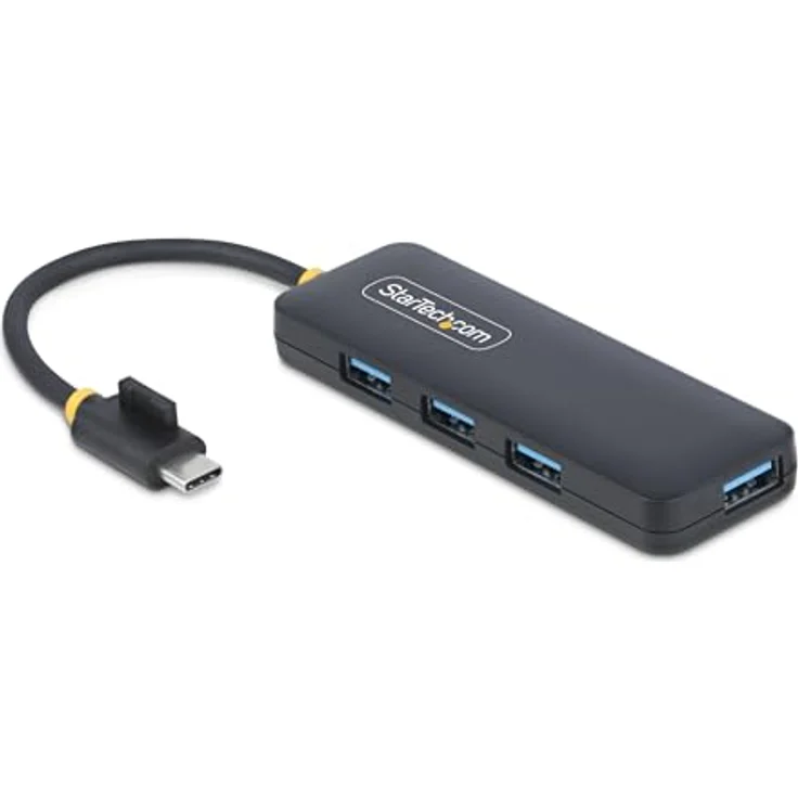 StarTech.com 4-Port USB-C Hub, Mini USB 3.0 Splitter mit integriertem USB-C-Kabel, kompakt und busbetrieben – Bild 1