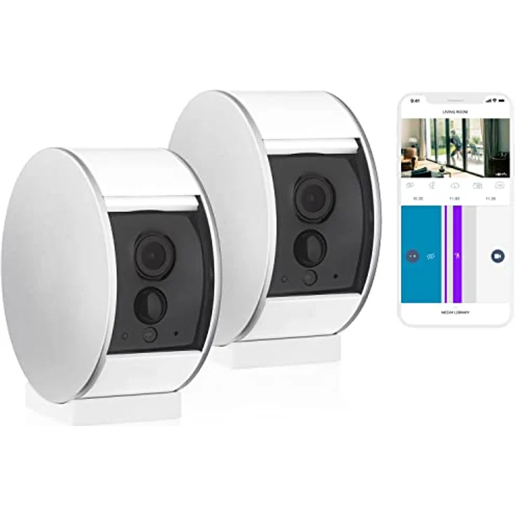 Somfy 1870469 - 2er-Pack Innenkamera | Motorisierte Abdeckblende| Bewegungs- & Nachtsichtsensor | Lautsprecher & Mikrofon – Bild 1