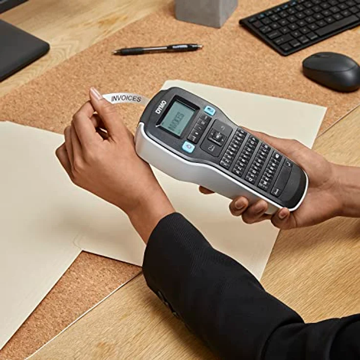 DYMO LabelManager 160 Label Maker Starter Kit | Handetikettiermaschine | mit 3 Rollen D1 Etikettenband | QWERTY Tastatur | ideal für Büro oder Zuhause, Schwarz – Bild 4