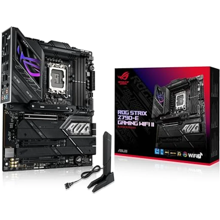 ASUS ROG STRIX Z790-E GAMING WIFI II Gaming Mainboard Intel Sockel LGA1700 (ATX, DDR5, 5x M.2, PCIe 5.0, WiFi 7, AI Cooling II, Aura Sync) – Bild 1