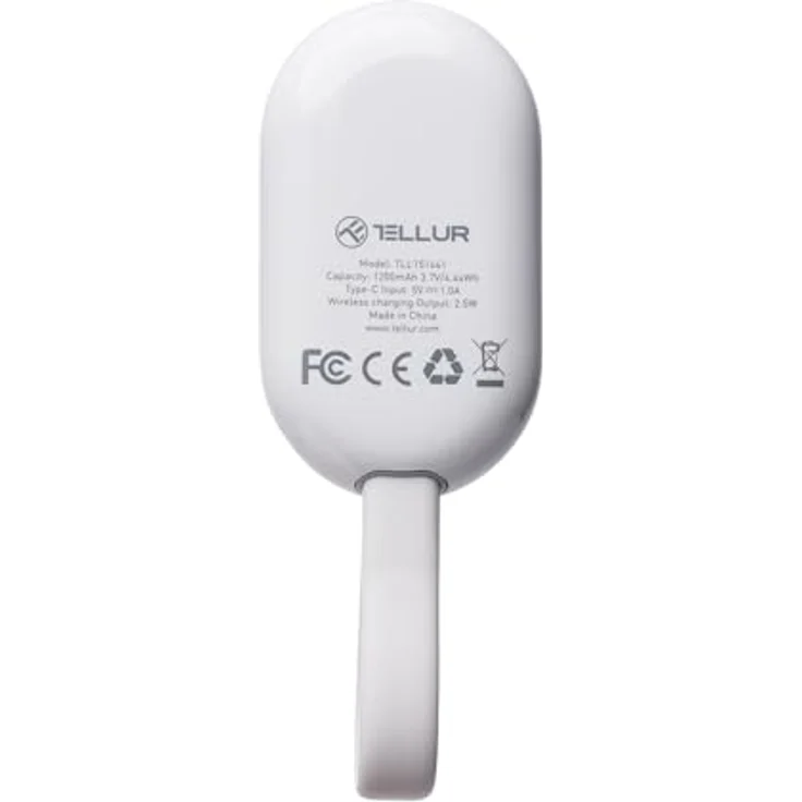 TELLUR Reiseladegerät Powerbank 1200 mAh für Apple Watch, kabellos, kompatibel mit Ultra 1/2, 9, 8, SE, 7, 6, 5, 4, 3, 2, 1, USB-C, Pass Through, Schlüsselanhänger – Bild 4