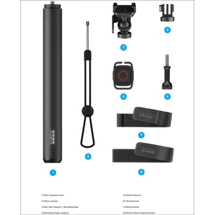 GOPRO AGXTS-002 Verlängerungsstange mit Shutter Remote, ausziehbar bis 122 cm, wasserdicht, Schwarz – Bild 5