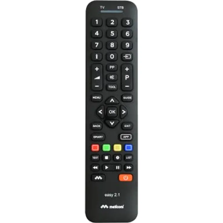 Meliconi Easy 2.1 Universal 2-in-1 Fernbedienung, ersetzt und kombiniert die Fernbedienungen von 1 TV und 1 Decoder, volles Tastenfeld, spezielle Tasten für Smart TV. - Preisvergleich