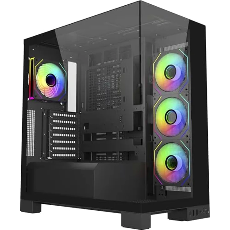 Fortron FSP M540-BA, PC Gehäuse, Schwarz, kompakte Bauweise für leistungsstarke Gaming-Setups