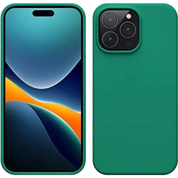 kwmobile Handyhülle für iPhone 14 Pro Max - Silikon Schutzhülle in Smaragdgrün, Anti-Rutsch & kabelloses Laden – Bild 1