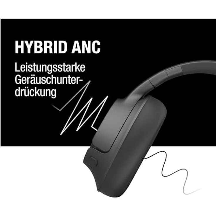Fresh 'n Rebel Clam Fuse Bluetooth kopfhörer Over Ear mit Hybrid Active Noise Cancelling, mit ENC-Mikrofon (perfekte Anrufe), Kabellose kopfhörer mit Ambient Mode, 45h Spielzeit (Schwarz) – Bild 3