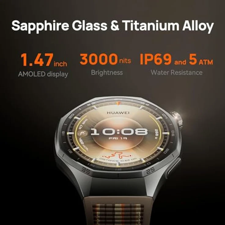 Huawei Watch GT 6 Pro, 46mm Smartwatch mit schwarzem Armband und umfangreichen Fitness-Funktionen – Bild 6