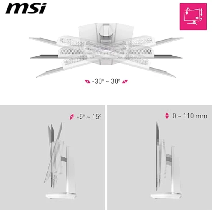 MSI MPG 321URXW QD-OLED Gaming Monitor, 31,5 Zoll 4K UHD, 240 Hz, 0,03 ms, 99% DCI-P3, DisplayHDR True Black 400, KVM, RGB, DP 1.4a, HDMI 2.1, USB Type-C – Bild 4