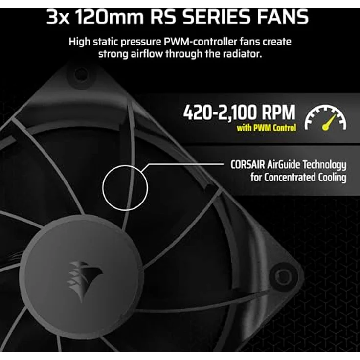 CORSAIR Nautilus 360 RS CPU-Flüssigkeitskühler - Geräuscharme All-in-One-Kühlung, 360mm AIO, Intel LGA 1851/1700, AMD AM5/AM4, 3X RS120-Ventilatoren - Schwarz – Bild 4