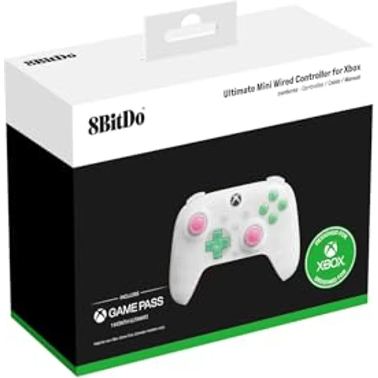 8bitdo Ultimate Mini Wired Xbox Pad Clear White, Gaming Controller für Xbox Series S, ergonomisch, kabelgebunden – Bild 6