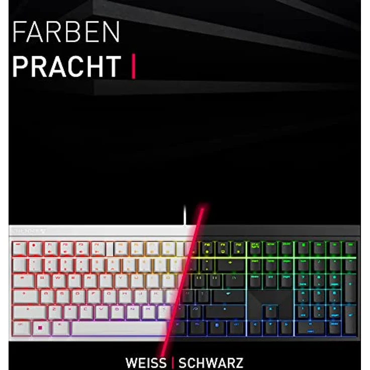 CHERRY MX 2.0S RGB MX red, mechanische Tastatur mit RGB-Hintergrundbeleuchtung, 109 Tasten, kabelgebunden, Weiss – Bild 6