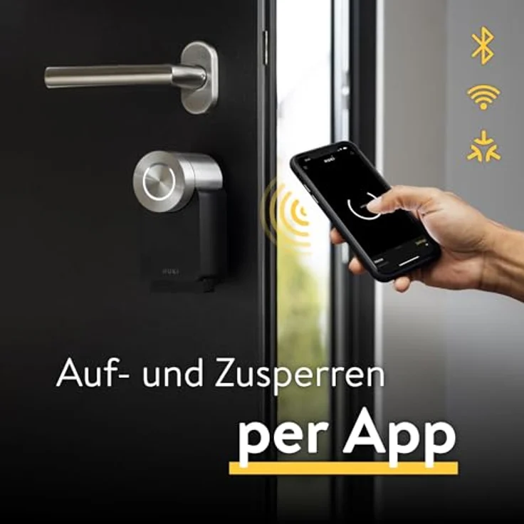 Nuki Smart Lock Pro (4. Generation), smartes Türschloss mit WLAN und Matter für Fernzugriff, elektronisches Türschloss macht das Smartphone zum Schlüssel, mit Akku Power Pack, schwarz – Bild 2
