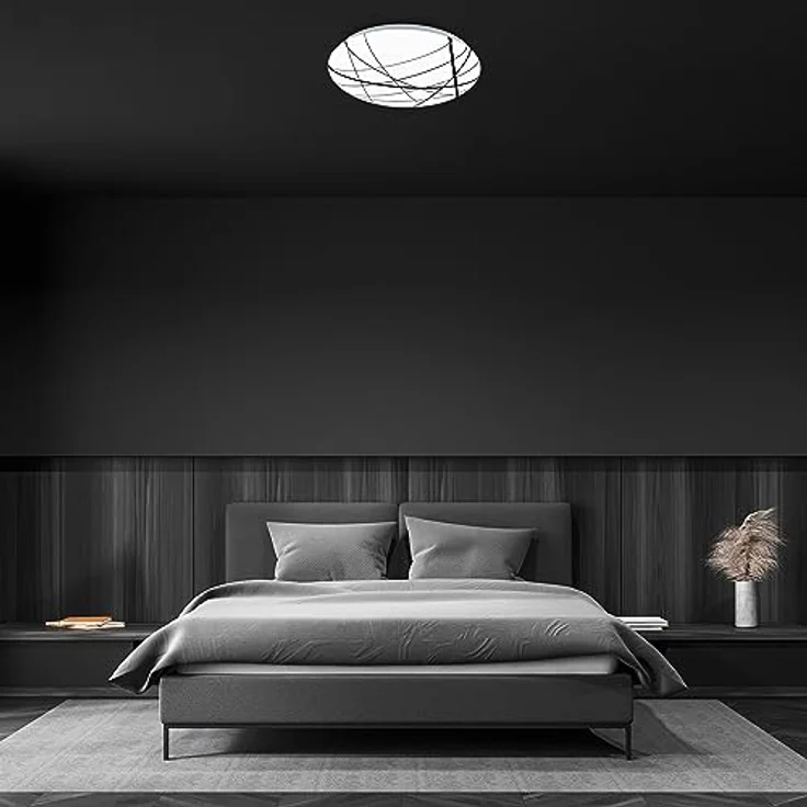 Briloner LED Deckenleuchte mit Linienmuster, 28 cm, neutralweißes Licht, 12W, 1300 Lumen, Kunststoffleuchte, Deckenlampe Esszimmerlampe - Briloner Leuchten – Bild 5