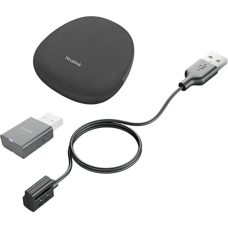 Yealink Portable Accessory Kit für WH62/66, schwarzes Headset Zubehör für hybrides Arbeiten, Plug-and-Play, leicht und tragbar